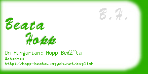 beata hopp business card